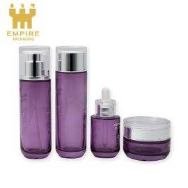 Glass jars and luxury glass lotion bottle set